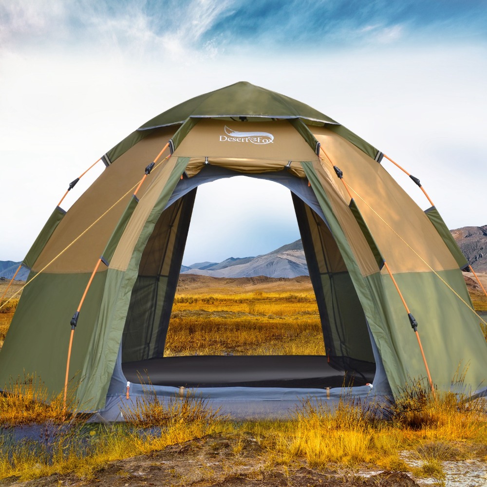 Grow Tent 4X4 - デザート & フォックス3-4人用ドーム自動テント,簡単なセットアップ,持ち運びが簡単,キャンプ用品,4シーズン