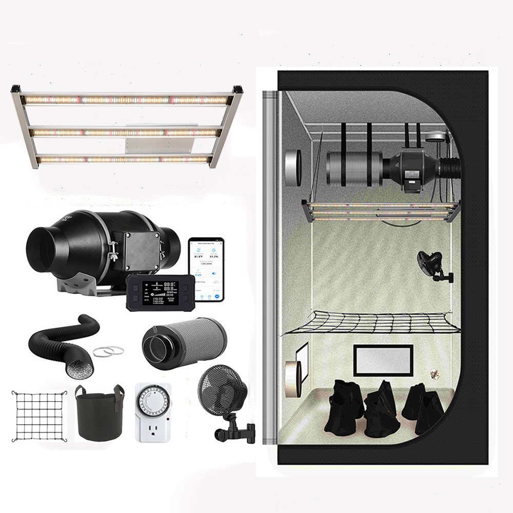 Grow Tent 4X4 - 2024年新型 120x60x180cm グロウテント コンプリートセット 300W サムスン