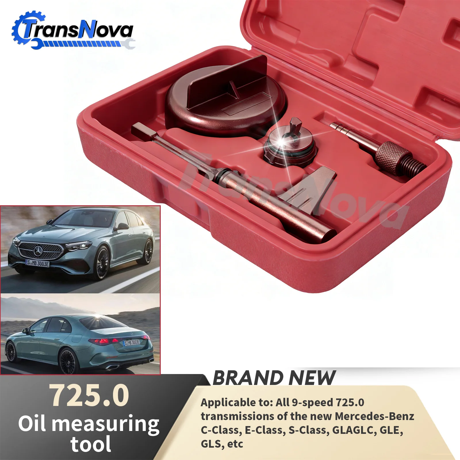 Drain Filler Kit - TransNova 725.0 トランスミッションオイルフィラーロッド交換ツール 排油アダプターキット 9速ギアボックス メルセデスベンツ