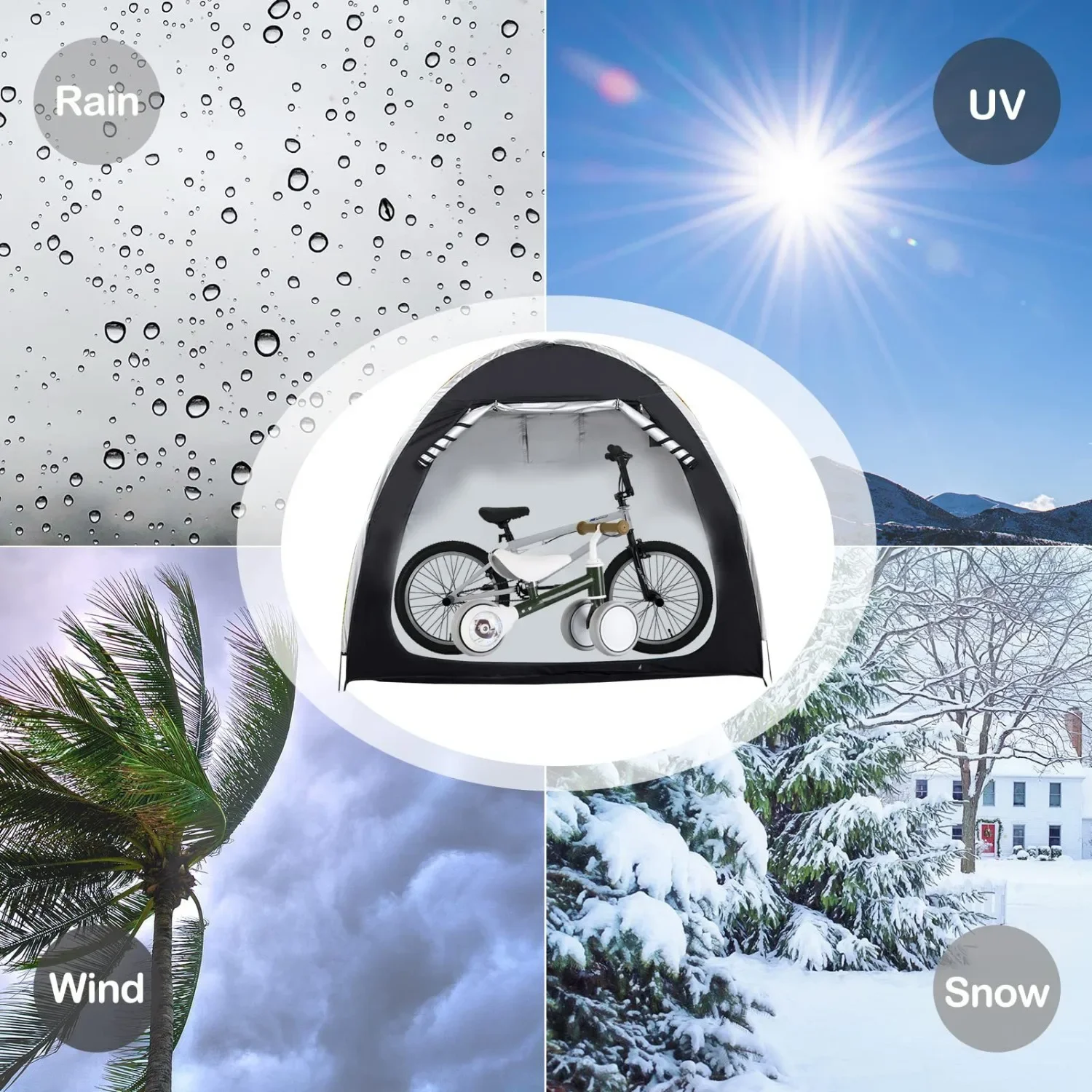 自転車保管小屋テント 1-4 台の自転車用の広々としたポータ - Grow Tent 4X4 のレビューと価格