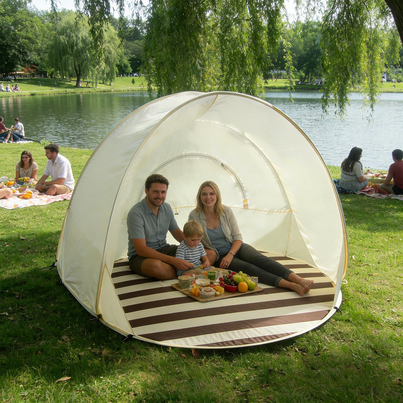 ポータブルクイックオープニングビーチテント大容量防虫通気性ポ - Grow Tent 4X4 のレビューと価格