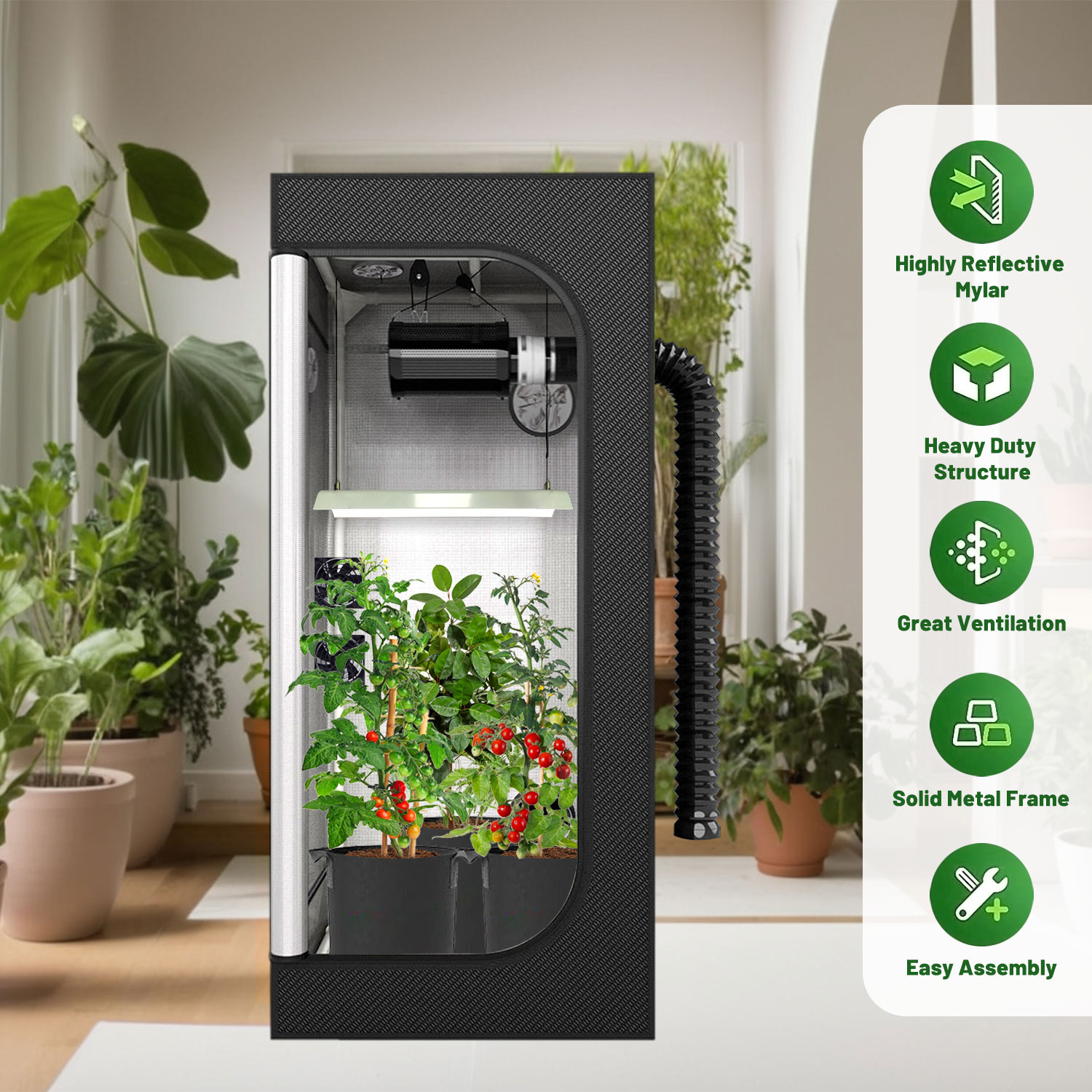 4x4 成長テント コンプリート キット LED 成長ライト - Grow Tent 4X4 のレビューと価格