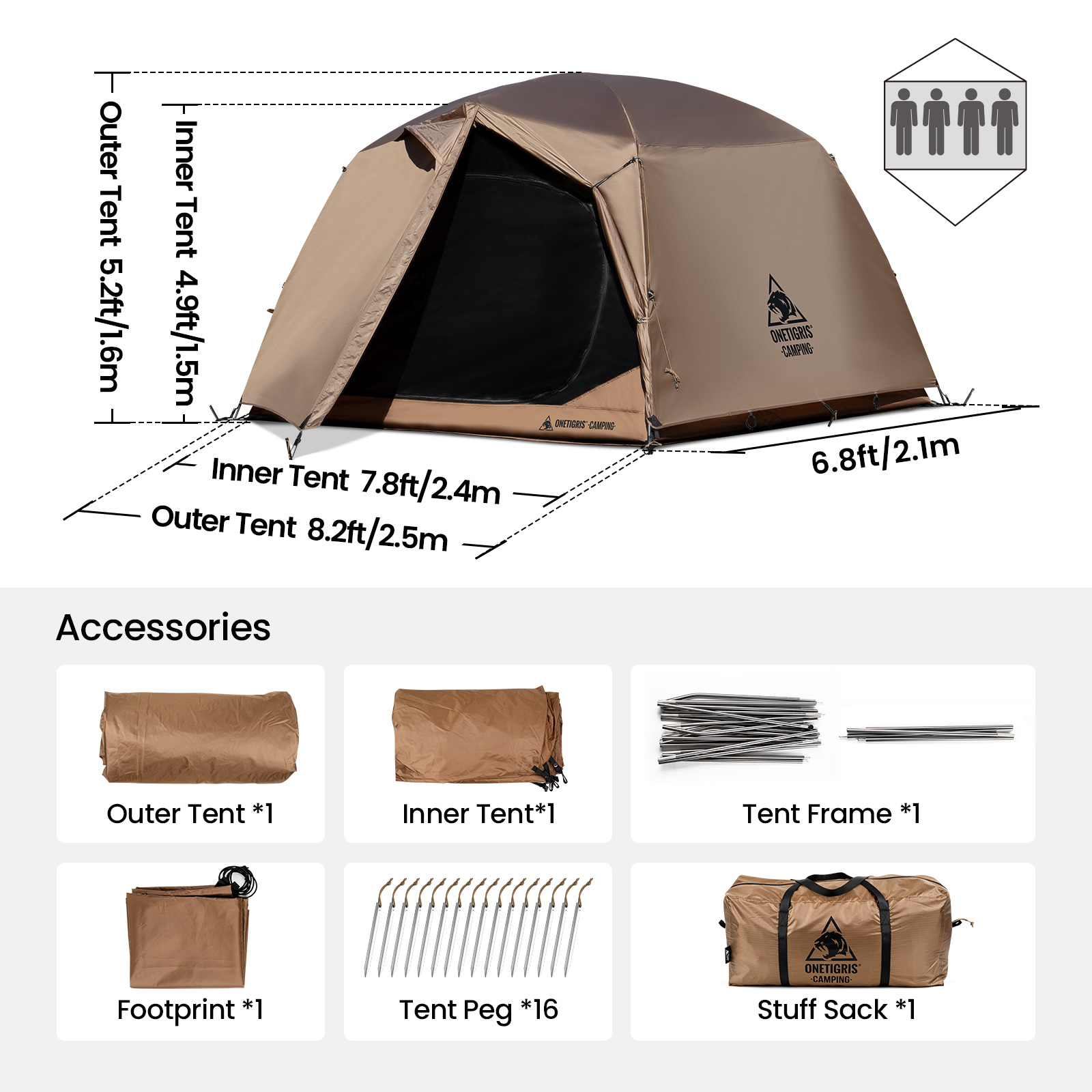 Onetigris-ジョビアンキャンプテント,屋外バックパッ - Grow Tent 4X4 のレビューと価格